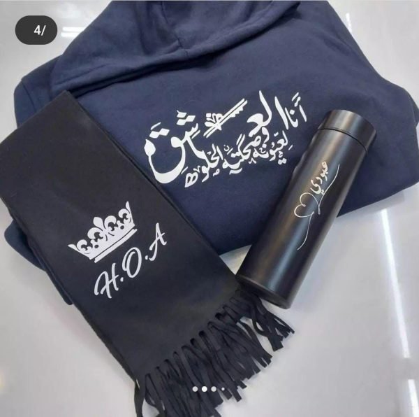 ⁦هودي +سكارف +حافظه قهوه طباعه من اختياركم⁩ - الصورة ⁦8⁩